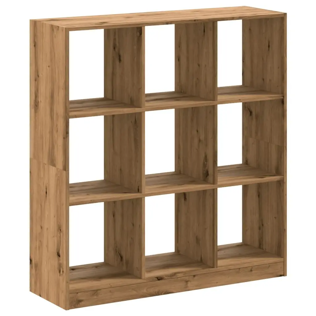 Brown Engineered Wood 9 Compartment Bookcase