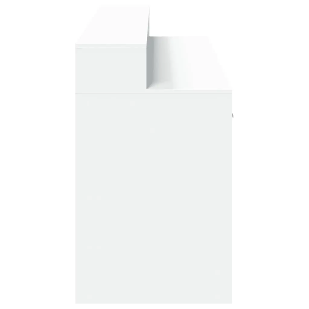 Office Desk White with RGB LED Lights 160L x 55W x 91H cm Engineered Wood