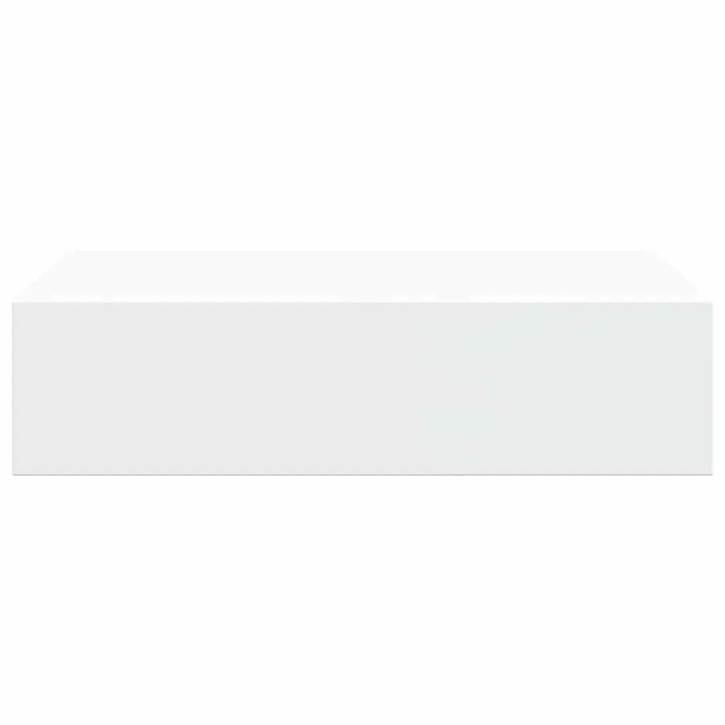 Wall-mounted Drawer Shelf White Floating Storage Organizer 40x23.5x10cm MDF Metal