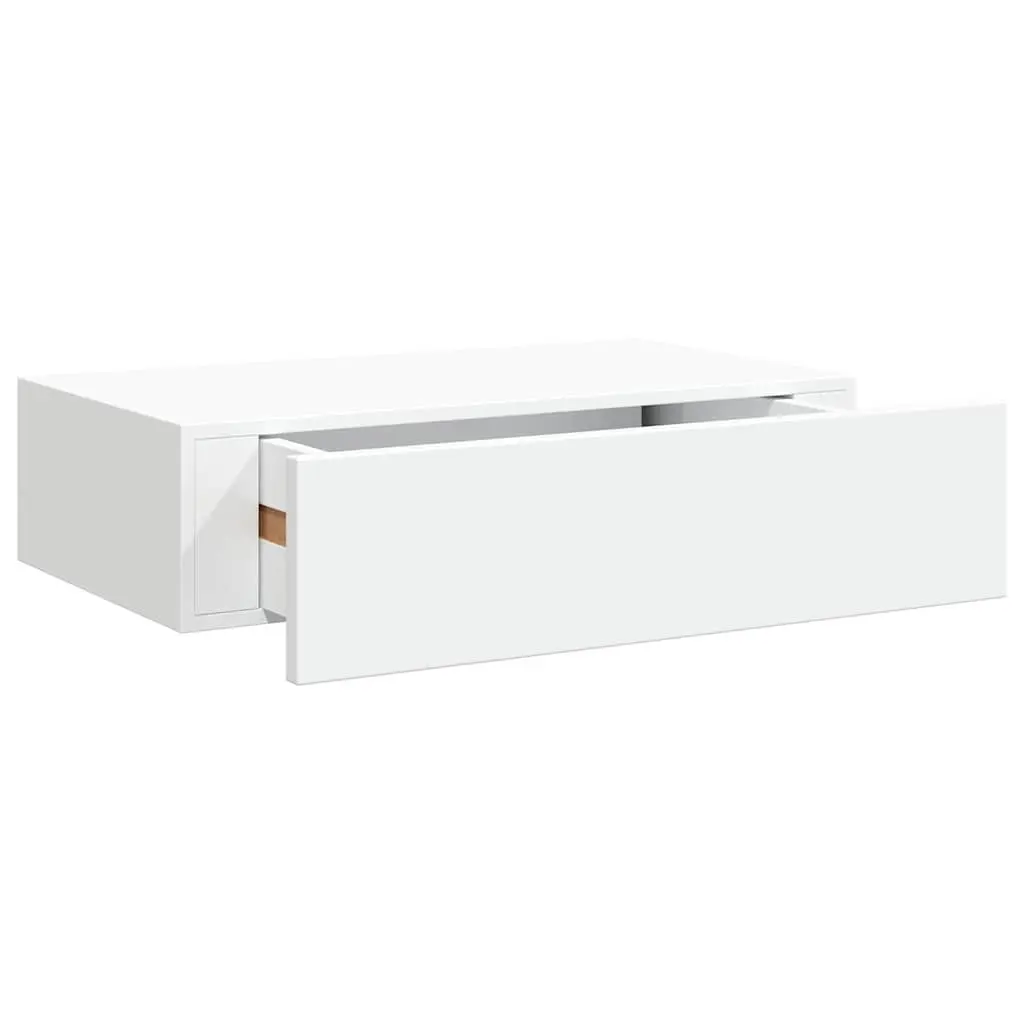 Wall-Mounted Drawer Shelves 2 pcs White Floating Storage Organizer Home Decor