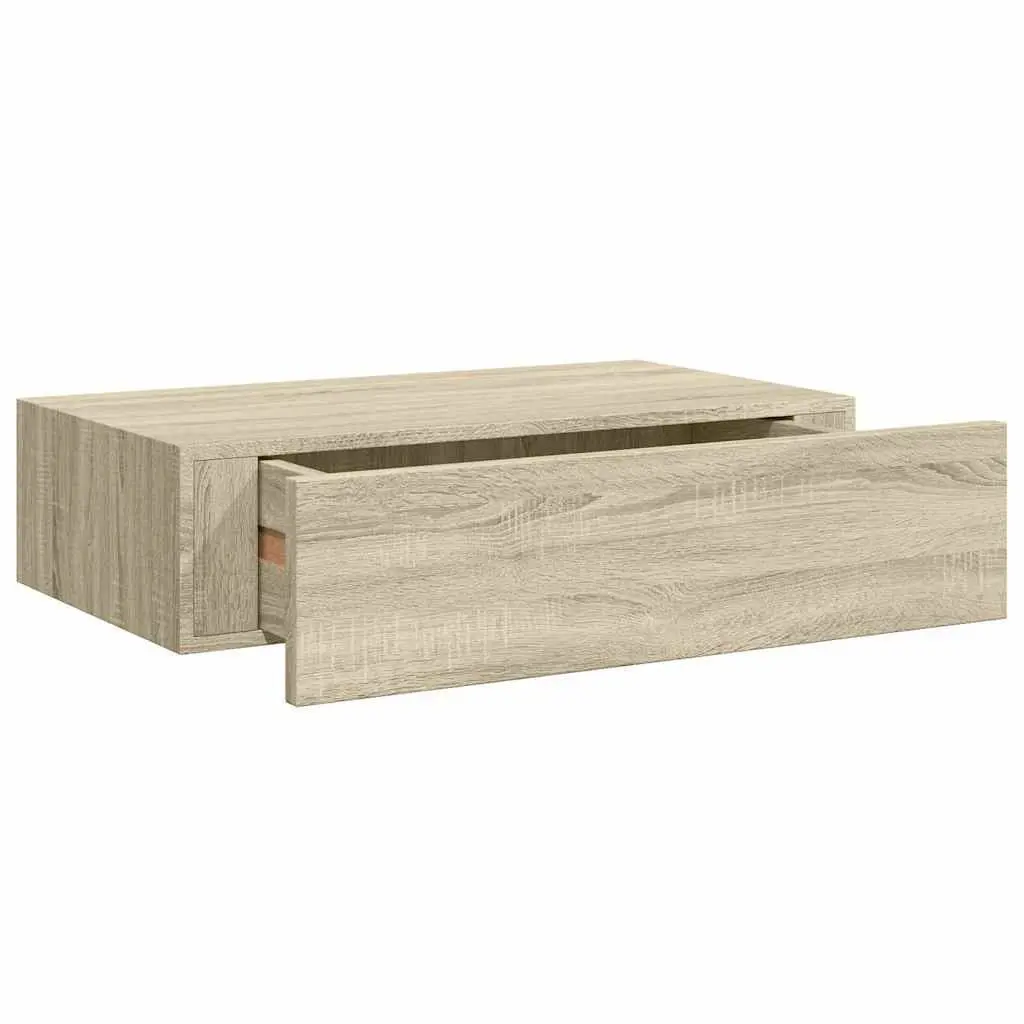 Wall-mounted Drawer Shelf Modern Floating 40x23.5x10cm MDF Metal