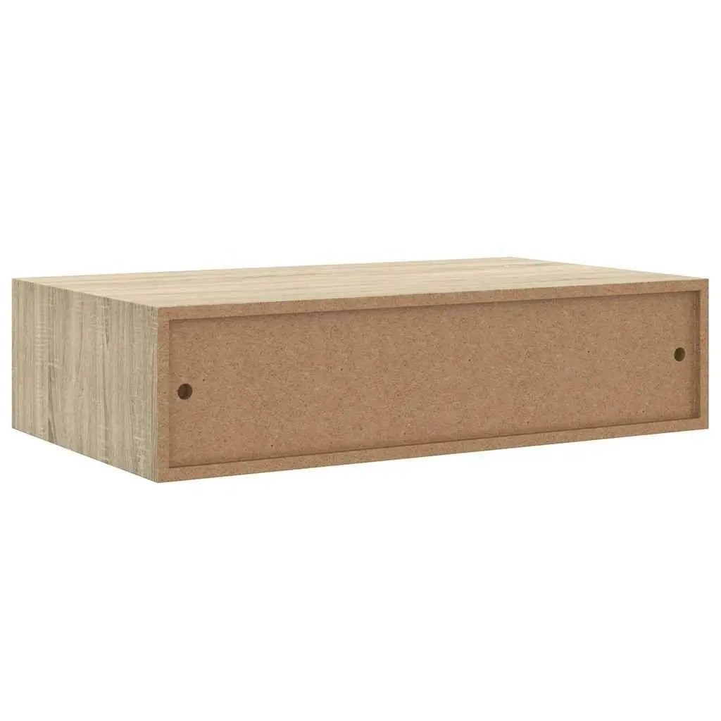 Wall-mounted Drawer Shelf Modern Floating 40x23.5x10cm MDF Metal