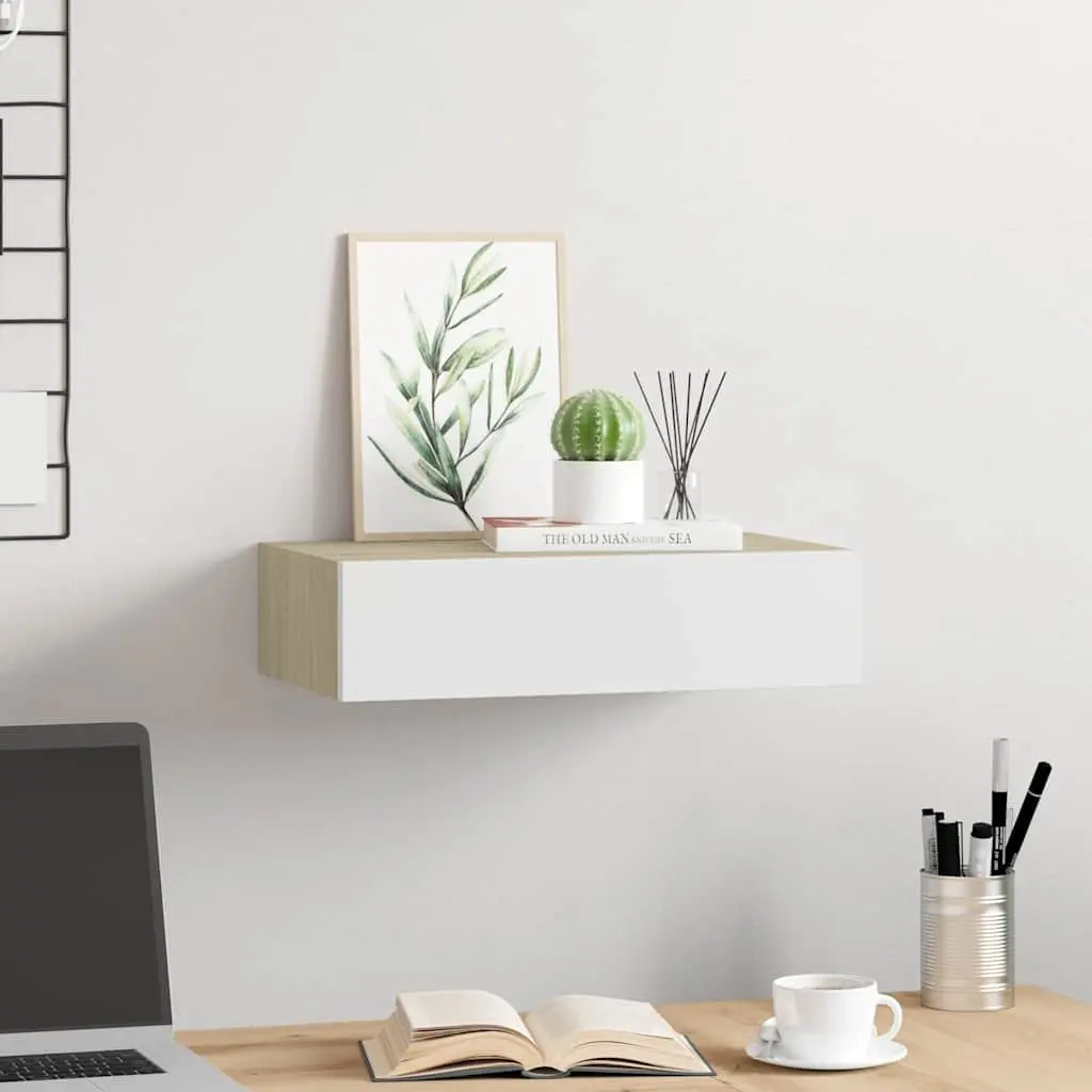 Wall-mounted Drawer Shelf Floating Storage 40 x 23.5 x 10 cm MDF Brown