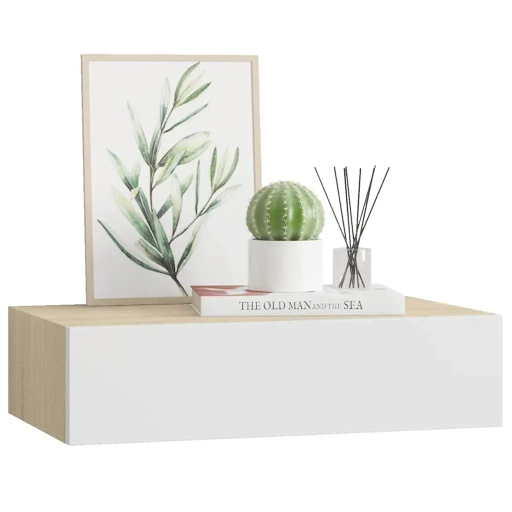 Wall-mounted Drawer Shelf Floating Storage 40 x 23.5 x 10 cm MDF Brown