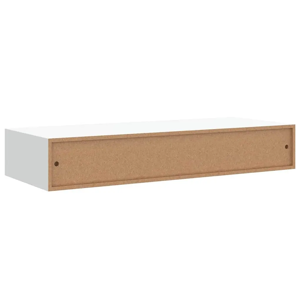 White Floating Storage Organiser Set with Drawer Shelves