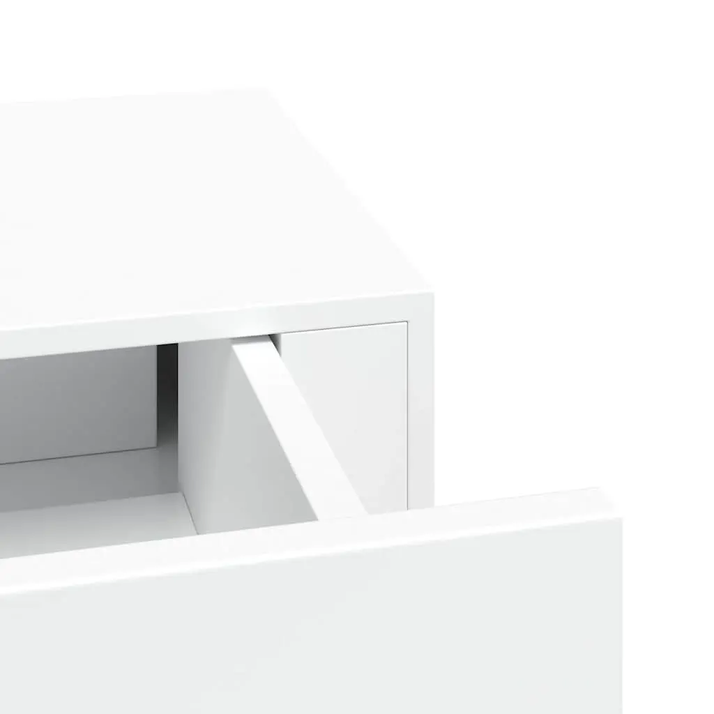 White Floating Storage Organiser Set with Drawer Shelves