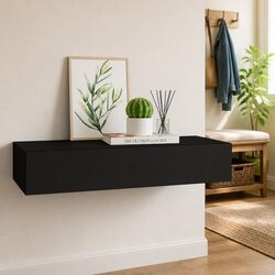 Floating Drawer Shelf in Black for Stylish Storage