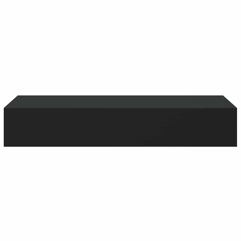 Wall-mounted Drawer Shelf Floating Storage Black 60x23.5x10cm MDF Organiser