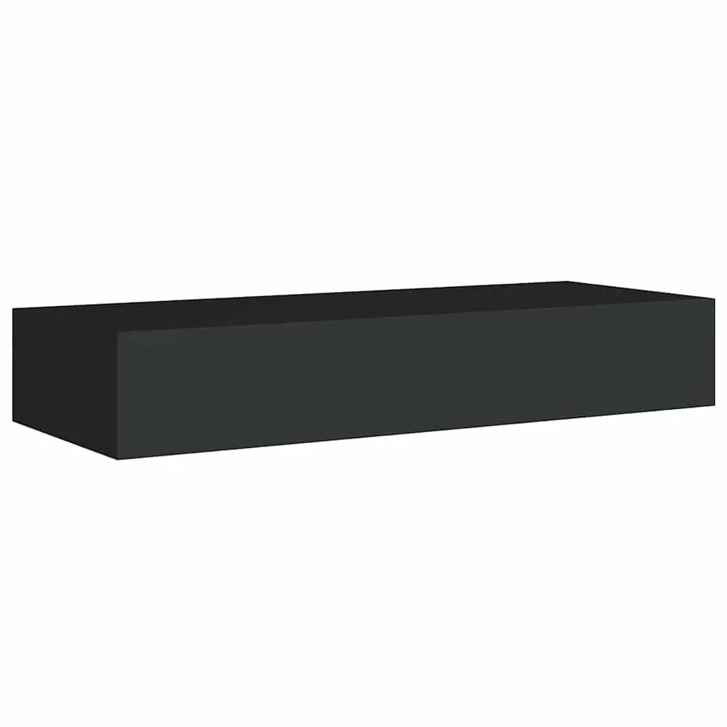Wall-mounted Drawer Shelves 2 pcs Black Floating Storage Organizer Bedroom
