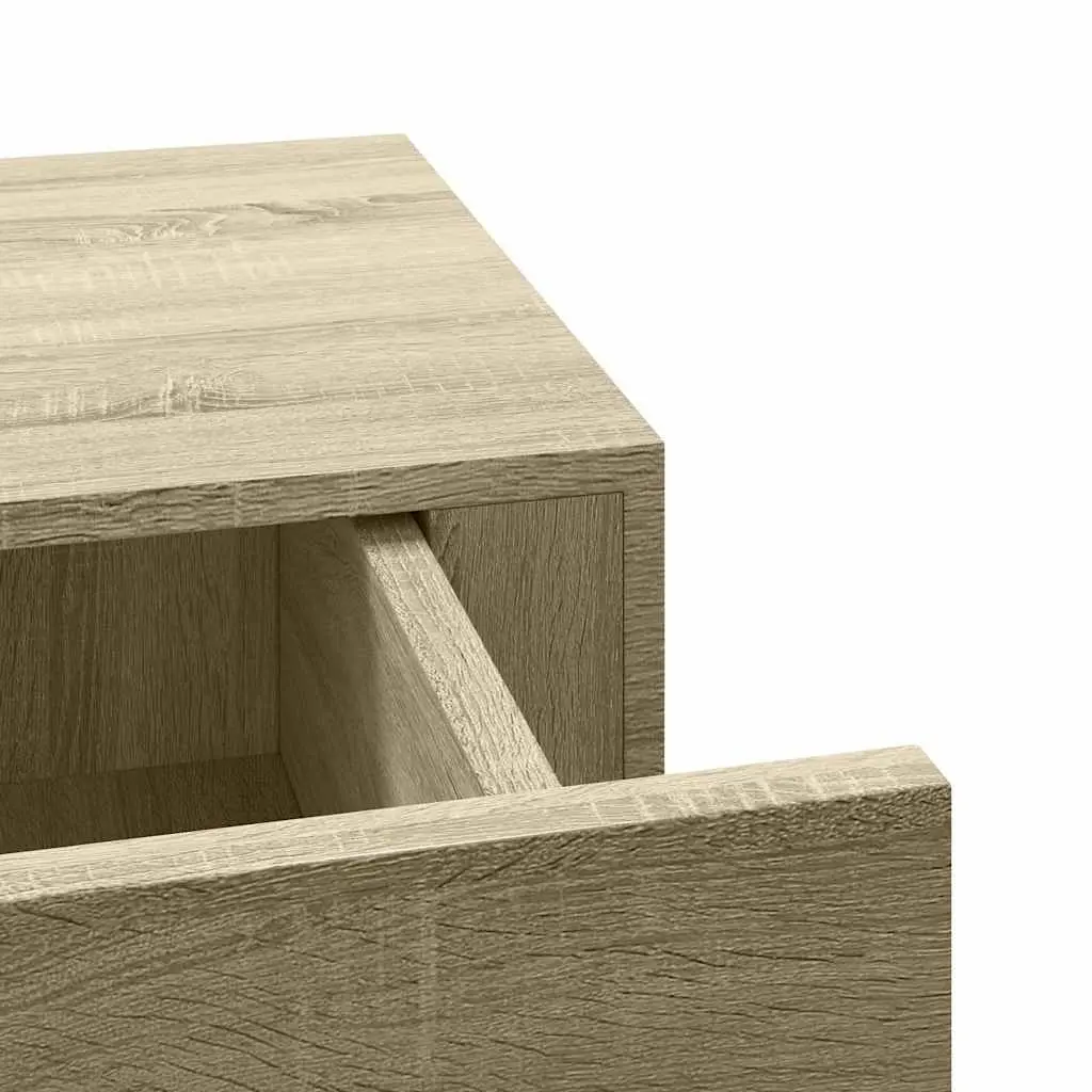 Wall-mounted Drawer Shelf Oak Brown Floating Storage 60x23.5x10cm MDF Metal