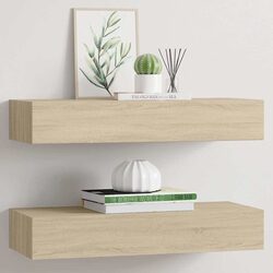 Wall-mounted Drawer Shelves Floating Storage Organizer Oak Brown 60x23.5x10cm