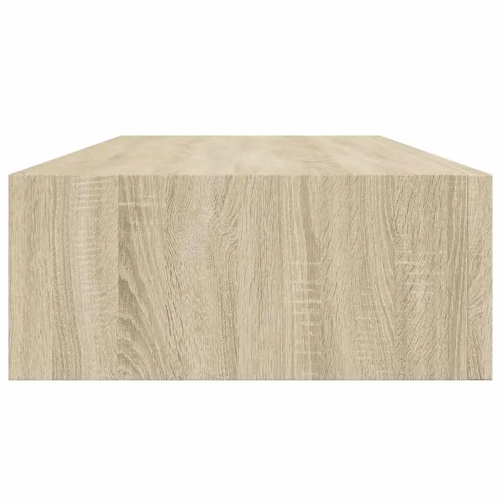 Floating Storage Organizer Shelves Set of 2 Wall-mounted Oak Brown 60x23.5x10cm MDF