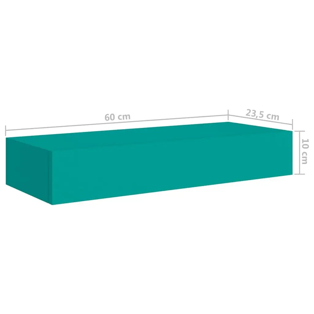 Wall-mounted Drawer Shelf Compact Blue 60x23.5x10cm MDF