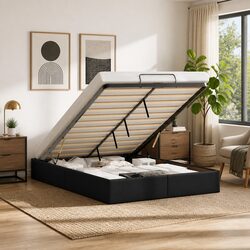 Comfortable Queen Size Ottoman Storage Bed Frame