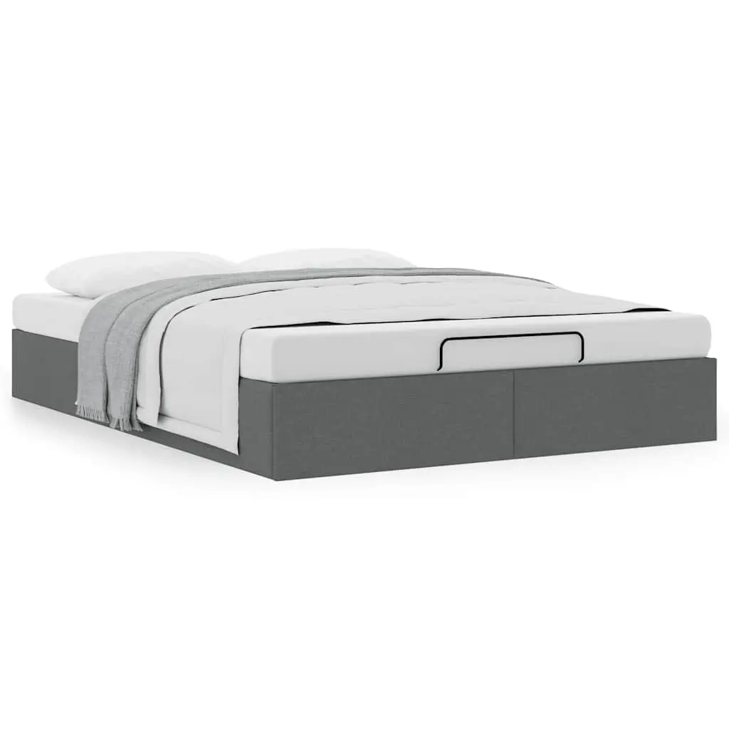 Double Grey Fabric Ottoman Storage Bed Frame