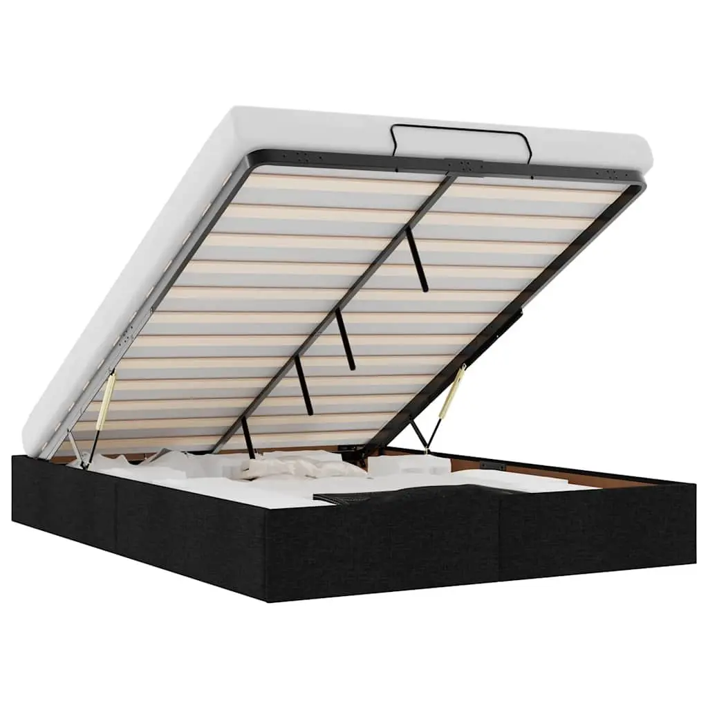 Double Fabric Ottoman Storage Bed Frame with Lift Mechanism