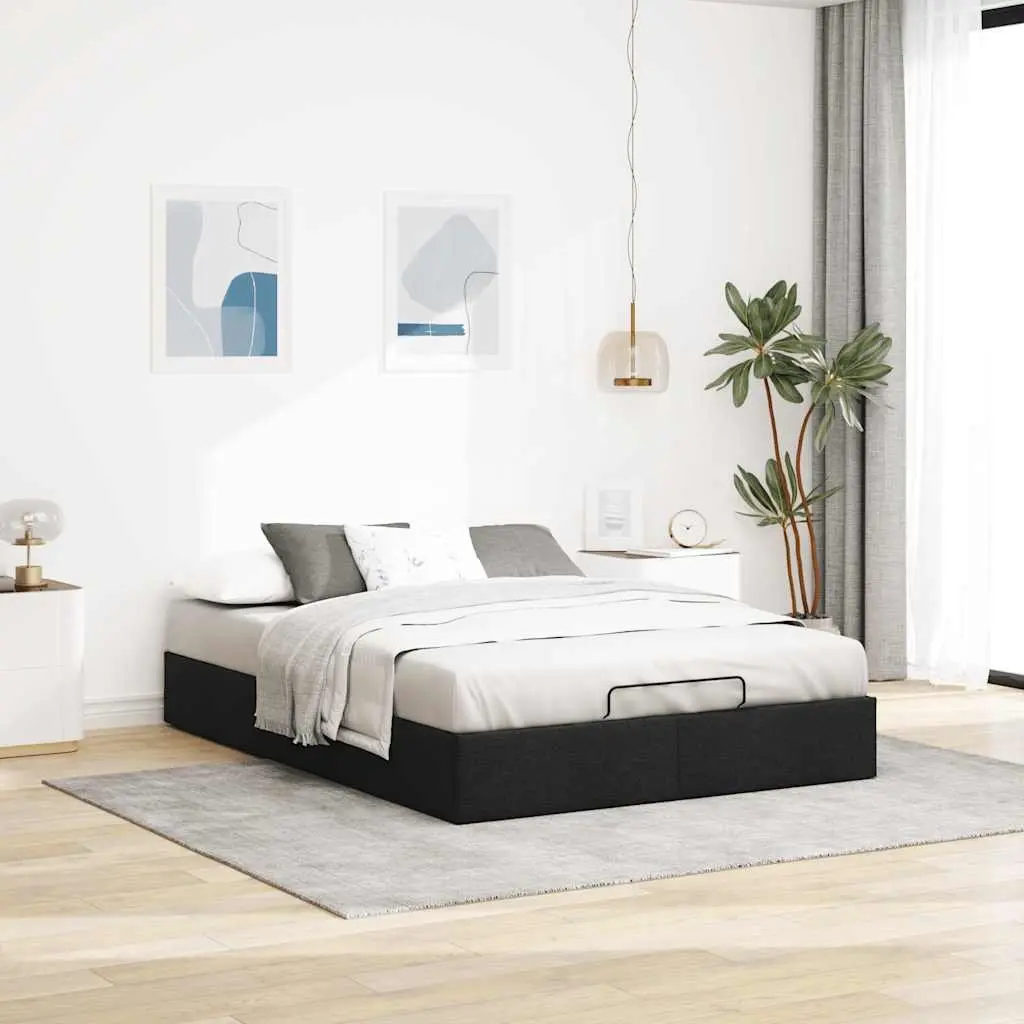 Double Fabric Ottoman Storage Bed Frame with Lift Mechanism