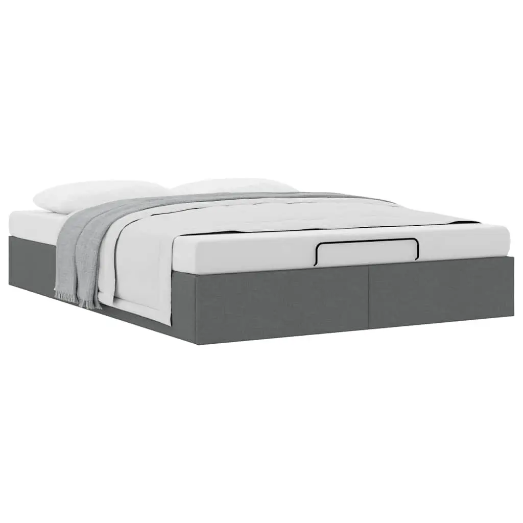 Grey Fabric Queen Ottoman Storage Bed Frame