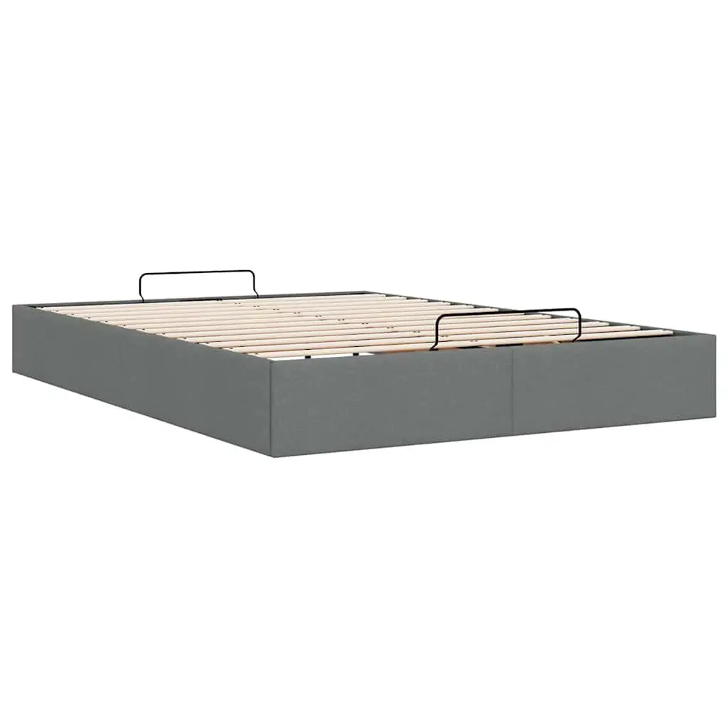 Grey Fabric Queen Ottoman Storage Bed Frame