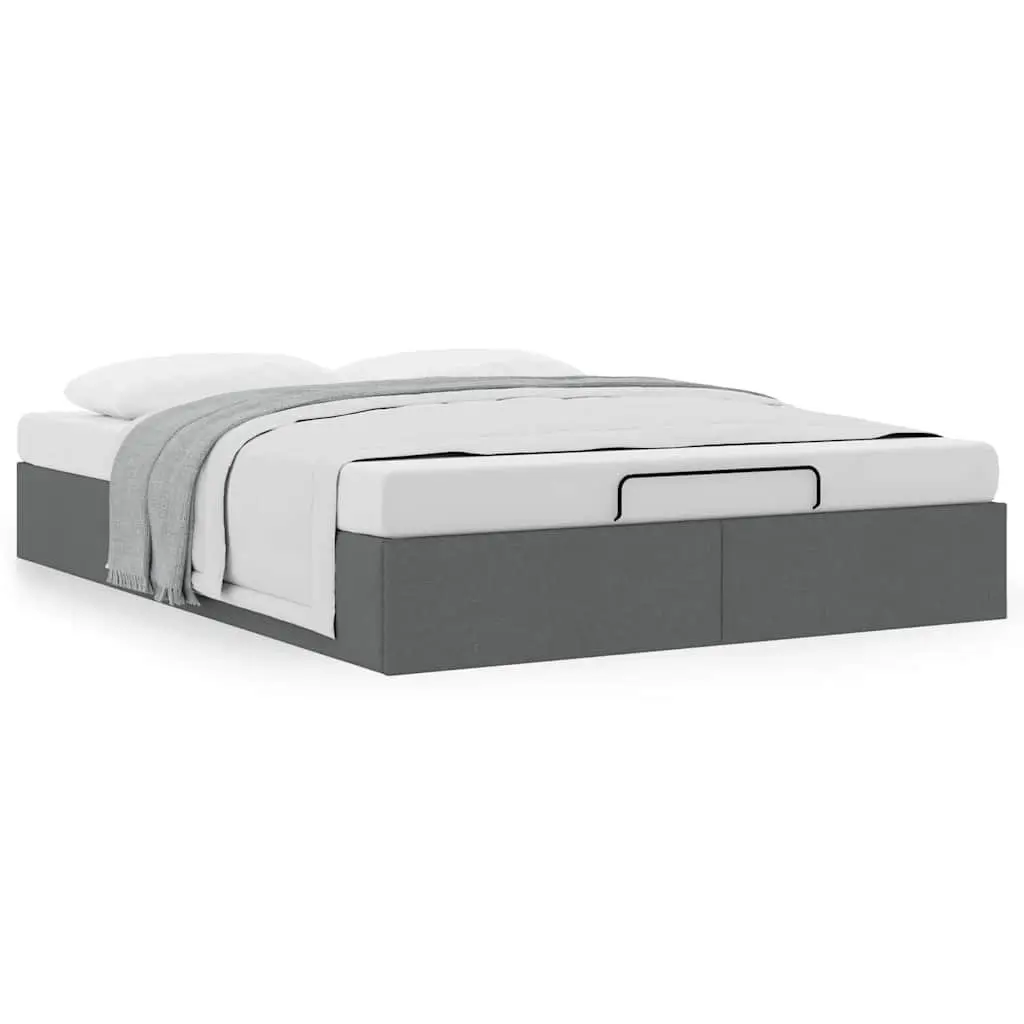 Grey Fabric Queen Ottoman Storage Bed Frame