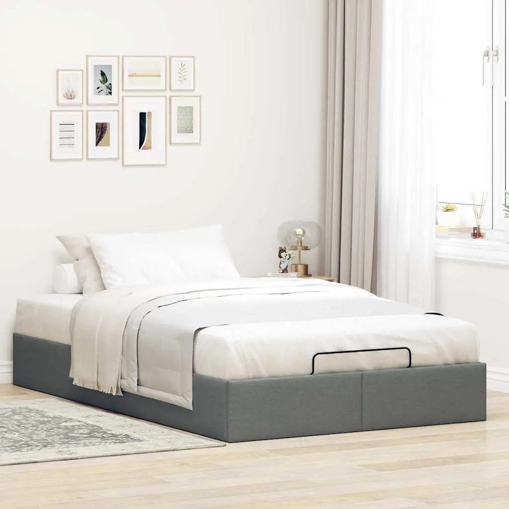 Grey Fabric Ottoman Storage Bed Frame