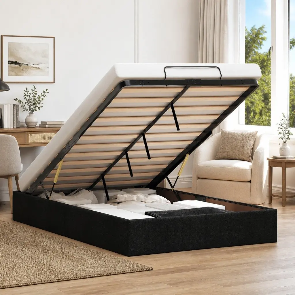 King Single Ottoman Storage Bed Frame