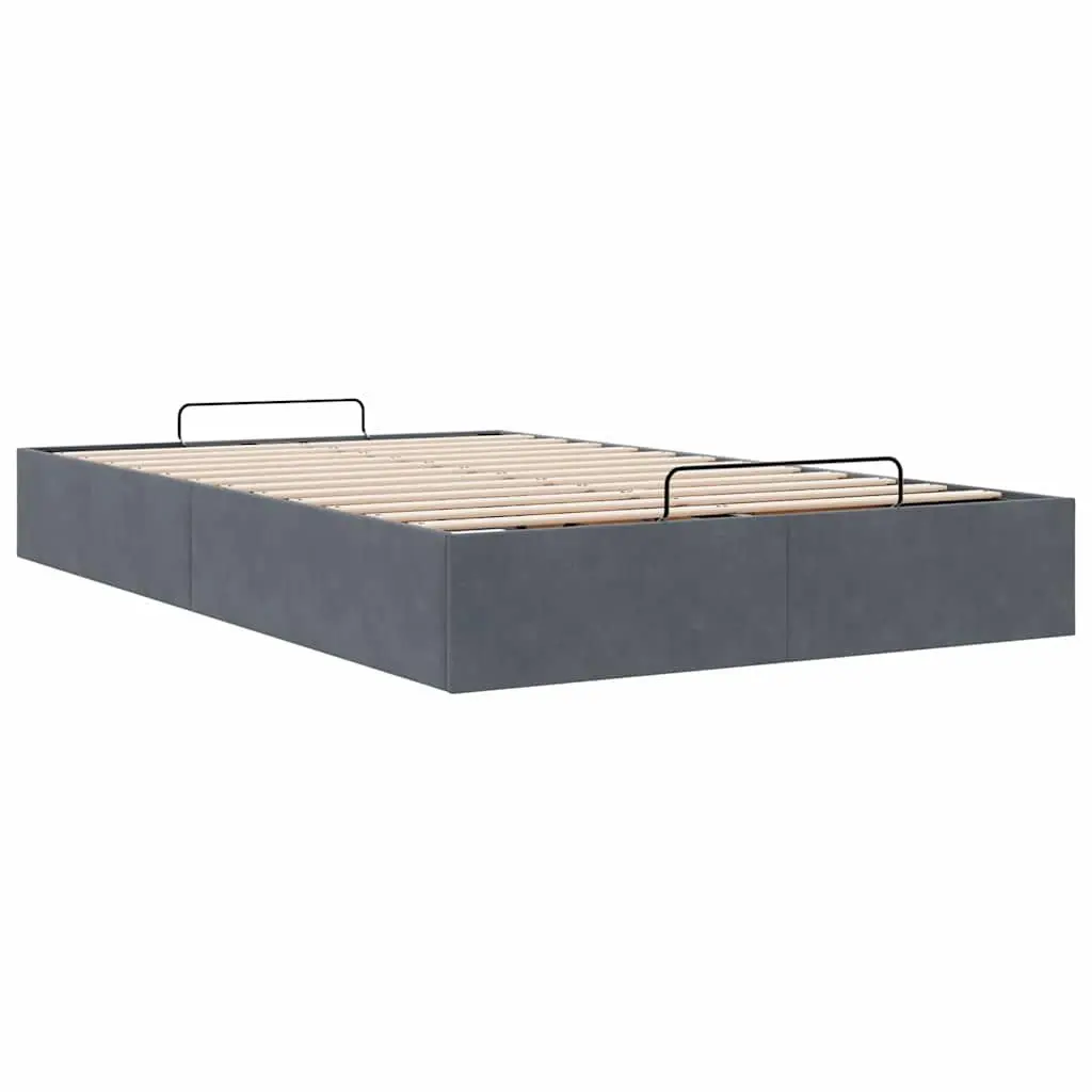 Velvet Grey King Single Ottoman Storage Bed Frame