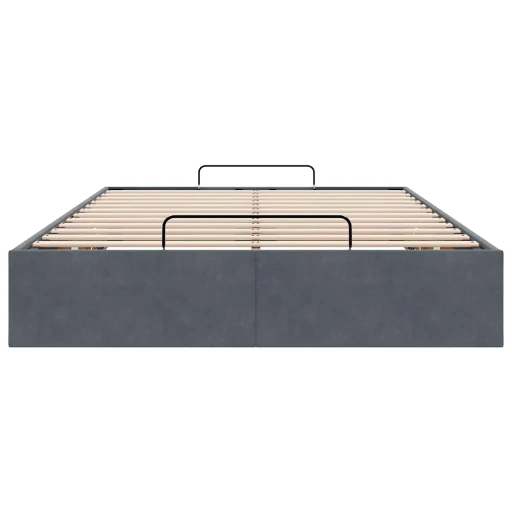 Velvet Grey King Single Ottoman Storage Bed Frame