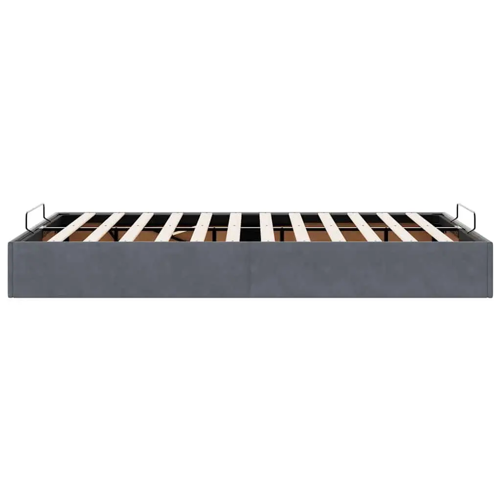 Velvet Grey King Single Ottoman Storage Bed Frame