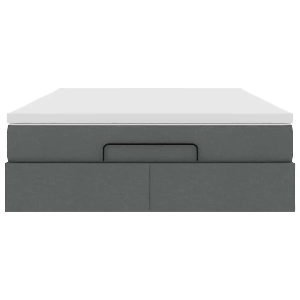 Ottoman Bed Grey Fabric Queen Pocket Spring Mattress Storage Lift Base