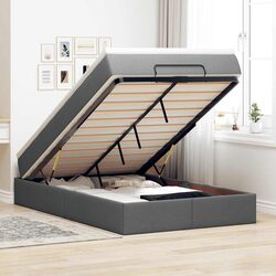 Ottoman Bed with Mattress Grey Super Single Storage Lift Base Pocket Spring