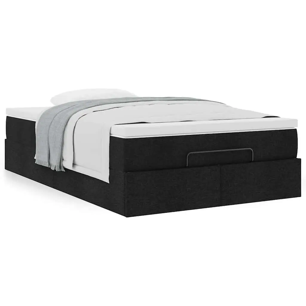 Ottoman Bed Black Fabric King Single Storage Lift Up Frame with Pocket Spring Mattress