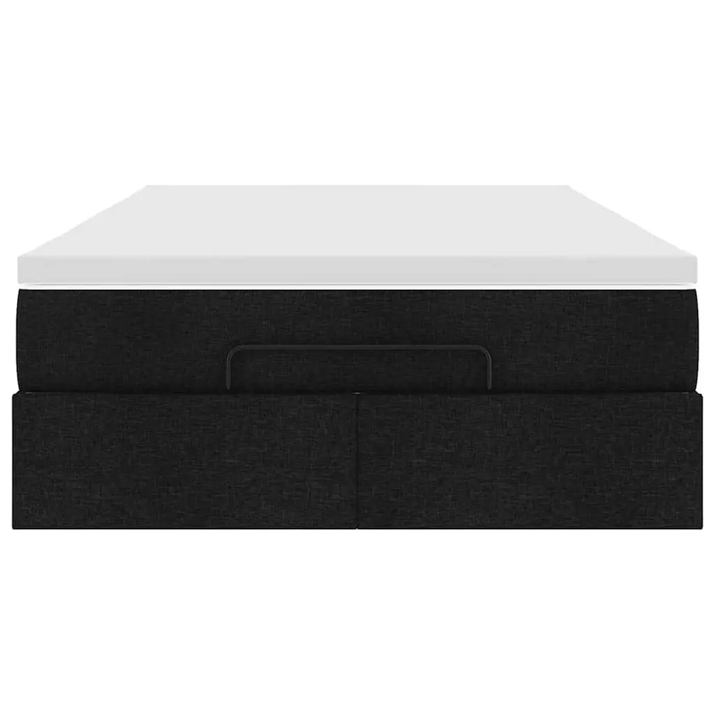 Ottoman Bed Black Fabric King Single Storage Lift Up Frame with Pocket Spring Mattress