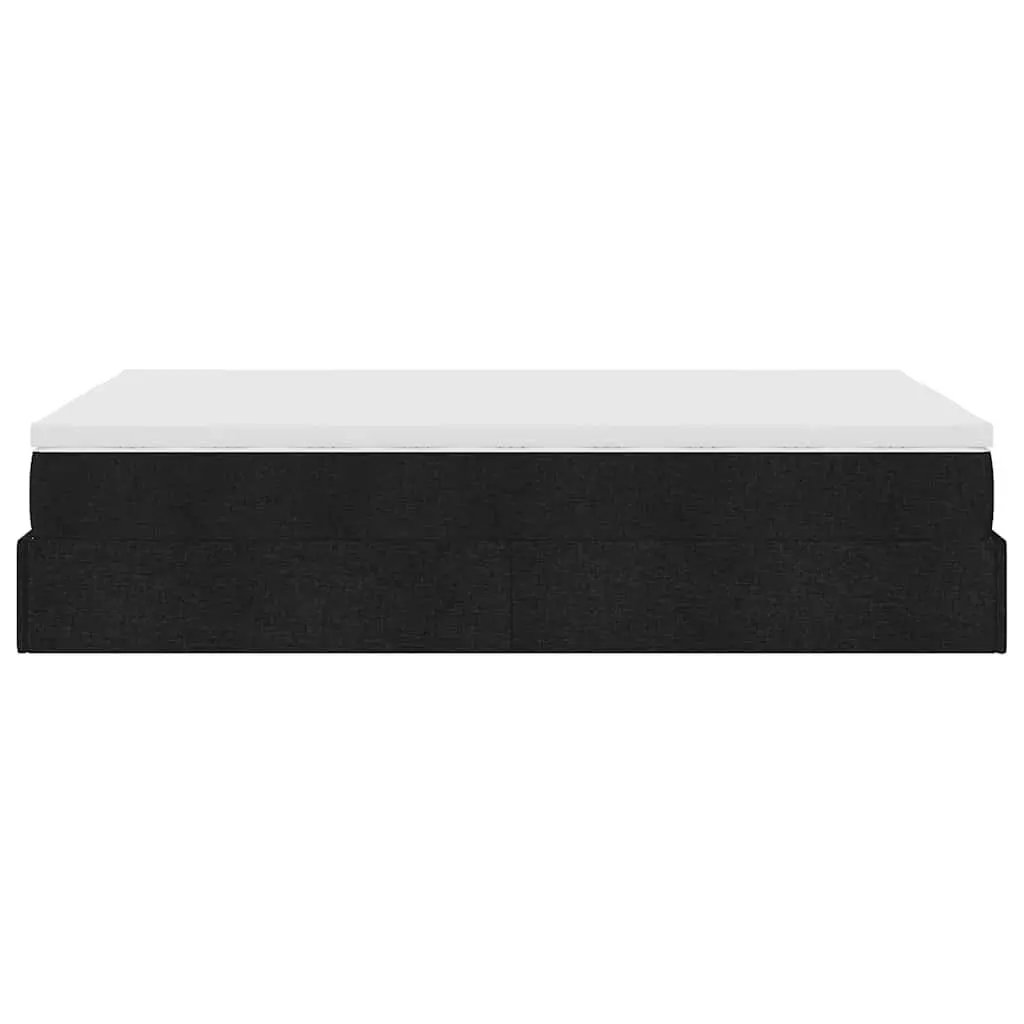 Ottoman Bed Black Fabric King Single Storage Lift Up Frame with Pocket Spring Mattress