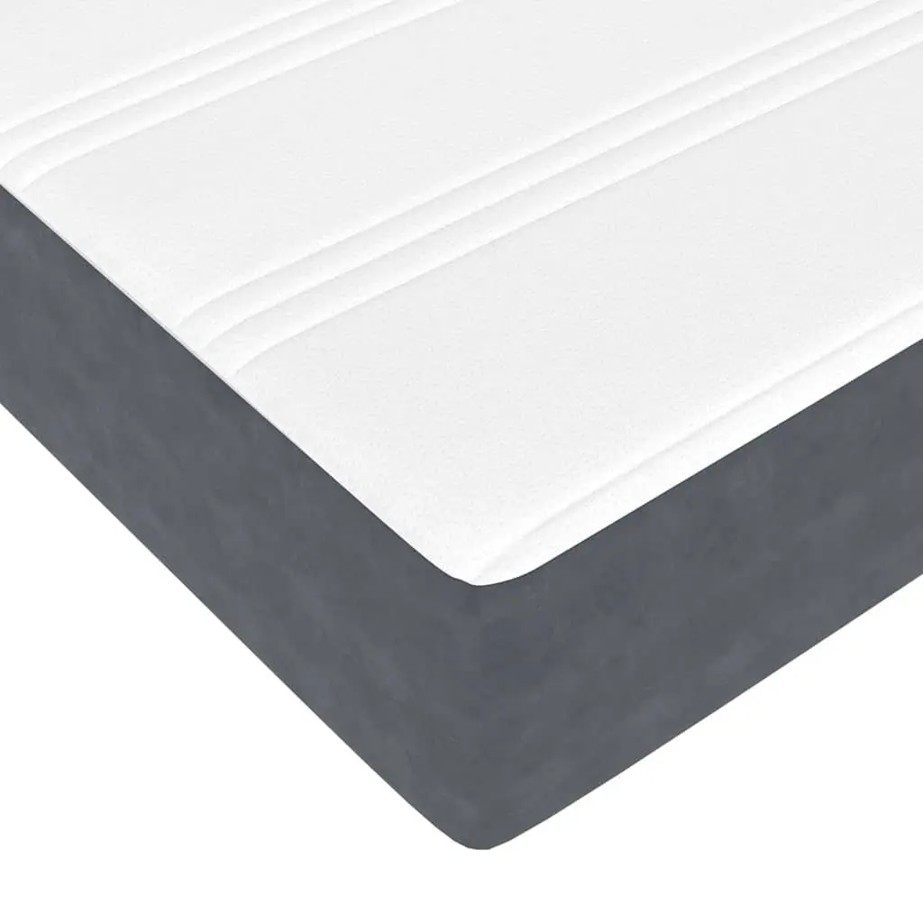 Ottoman Bed Double Grey Velvet with Pocket Spring Mattress and Hydraulic Lift Storage