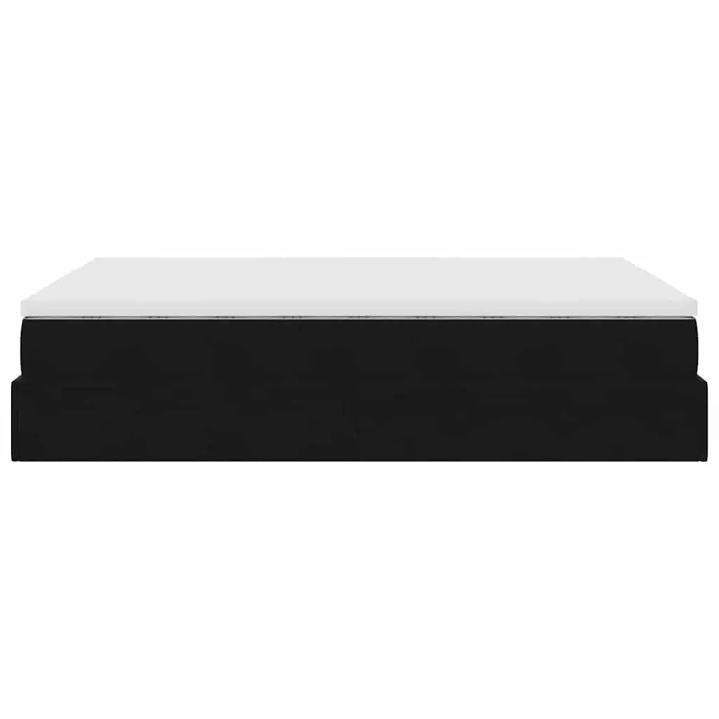 Ottoman Bed Double Black Velvet Pocket Spring Mattress Storage Lift Frame