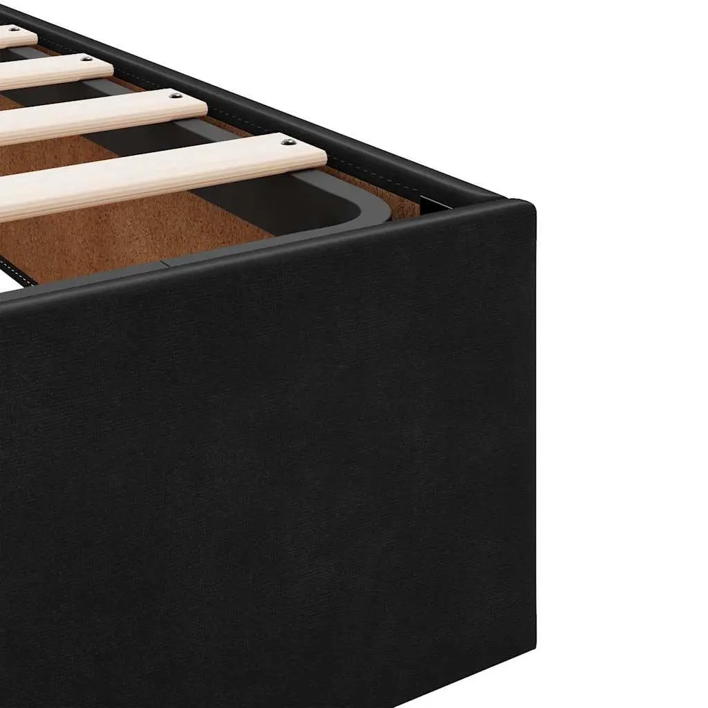 Ottoman Bed Double Black Velvet Pocket Spring Mattress Storage Lift Frame