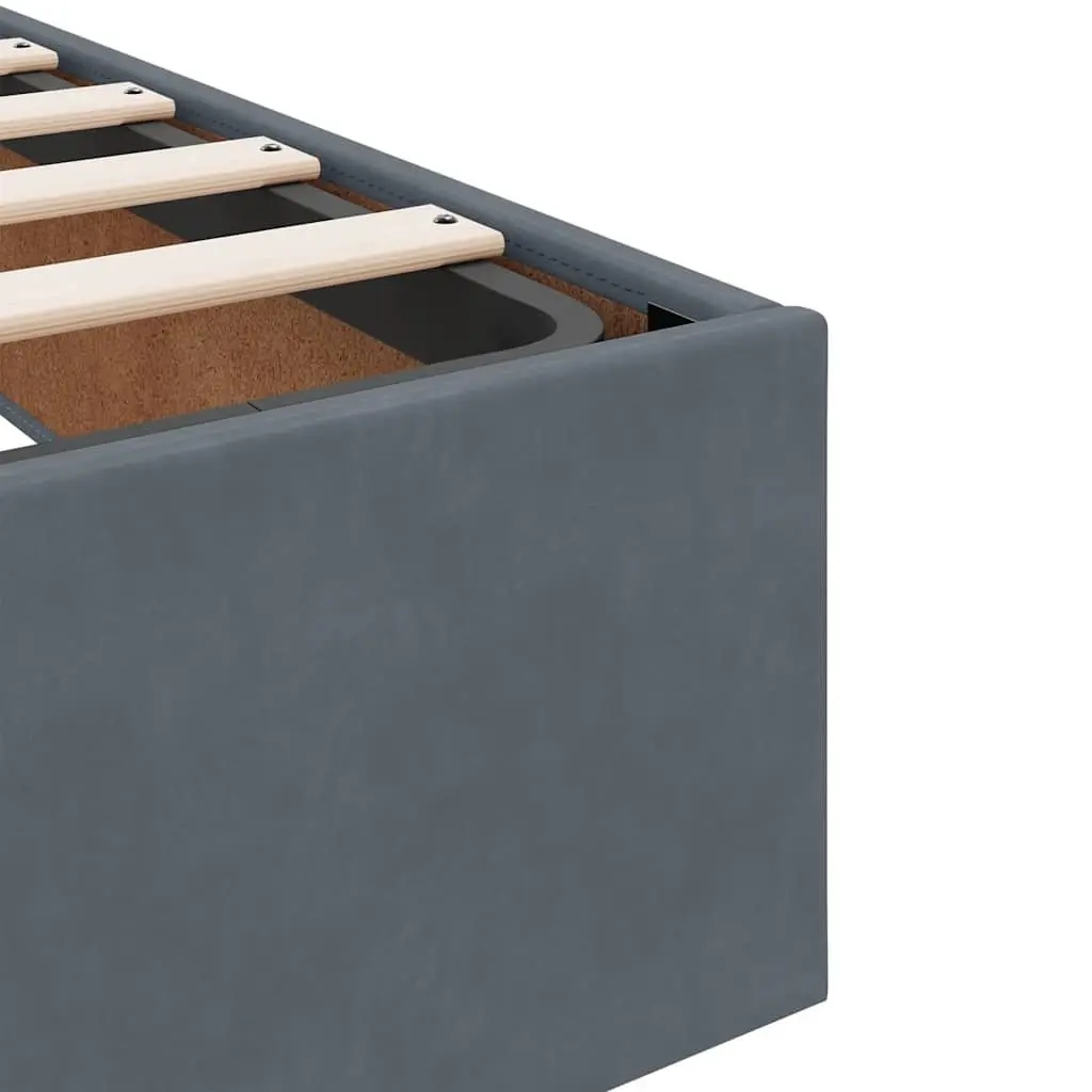 Queen Size Ottoman Bed Grey Velvet with Pocket Spring Mattress and Hydraulic Lift Storage