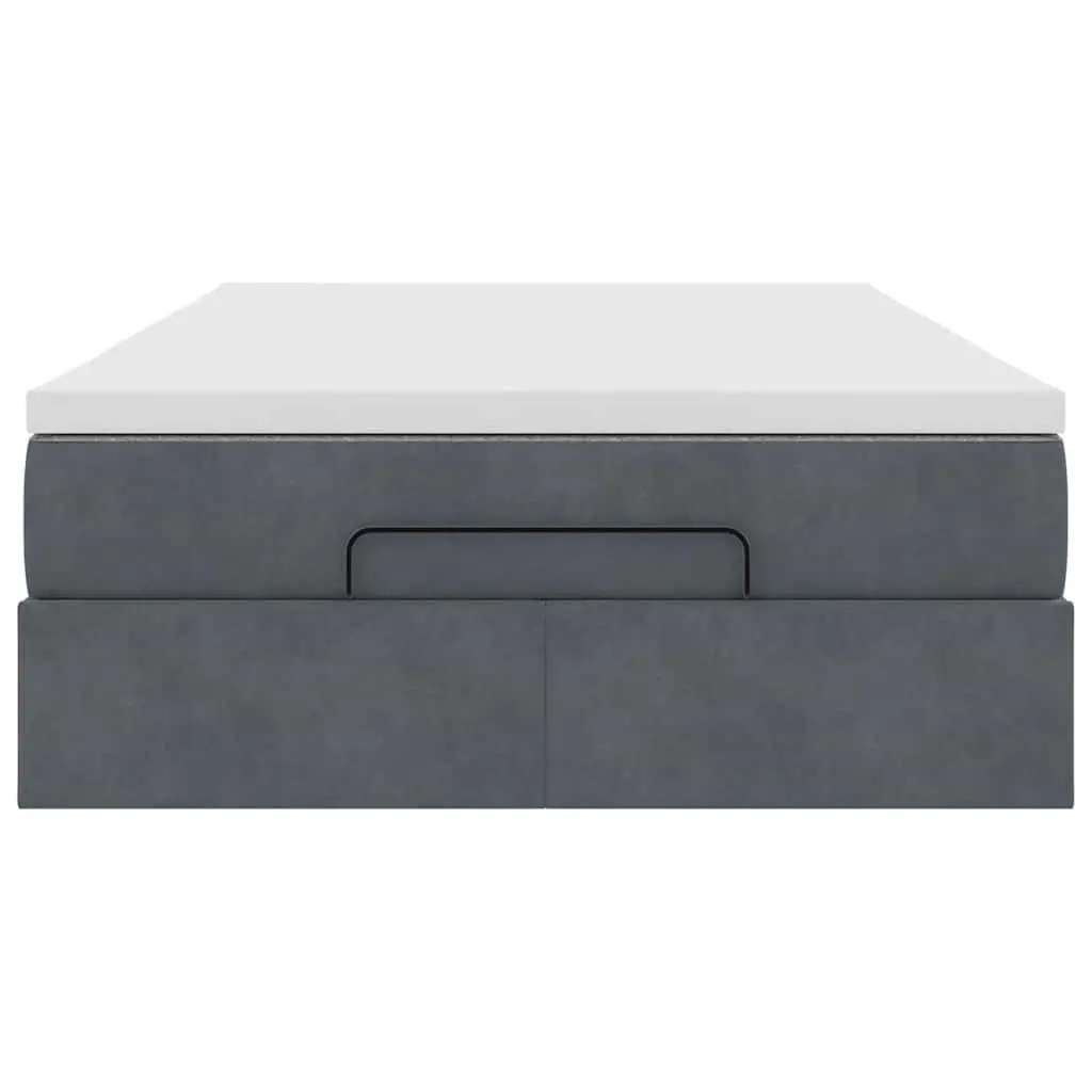 Ottoman Bed Grey Velvet Super Single Pocket Spring Mattress Storage Lift