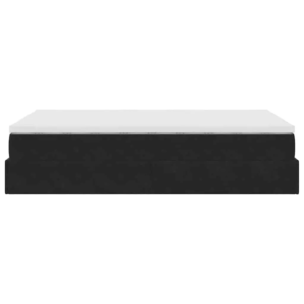 Ottoman Storage Bed King Single Black Velvet Pocket Spring Mattress