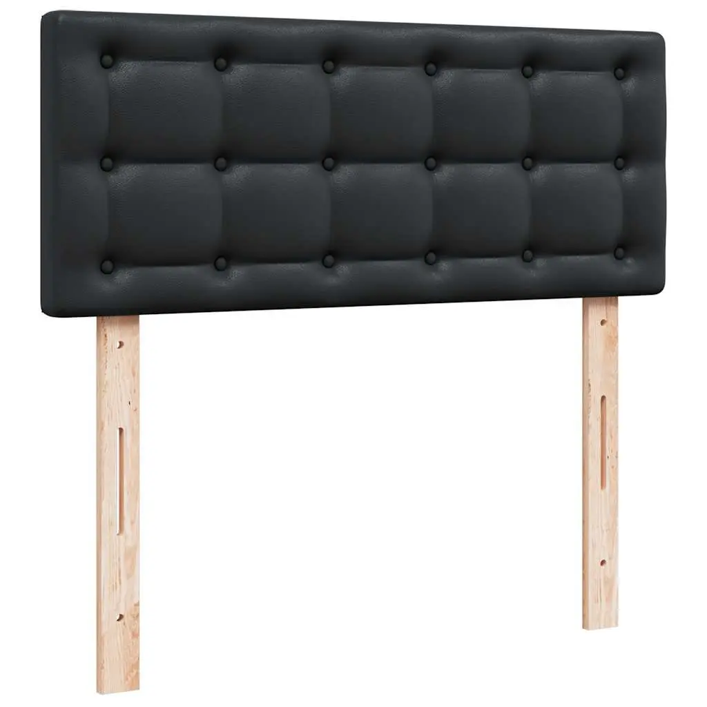 Ottoman Bed King Single Black Faux Leather with Mattress Storage Lift Frame