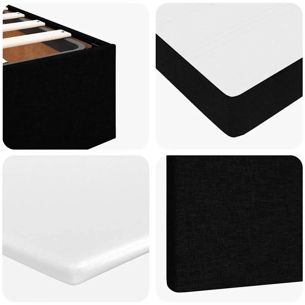 Ottoman Bed Black Double Upholstered Frame with Mattress Pocket Spring and Hydraulic Lift Storage