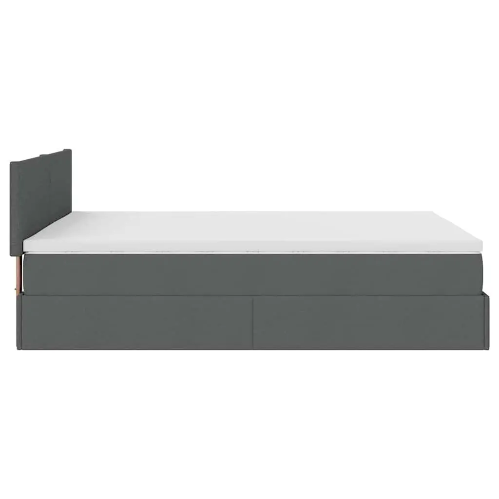Ottoman Bed Queen Grey Fabric Pocket Spring Mattress Storage