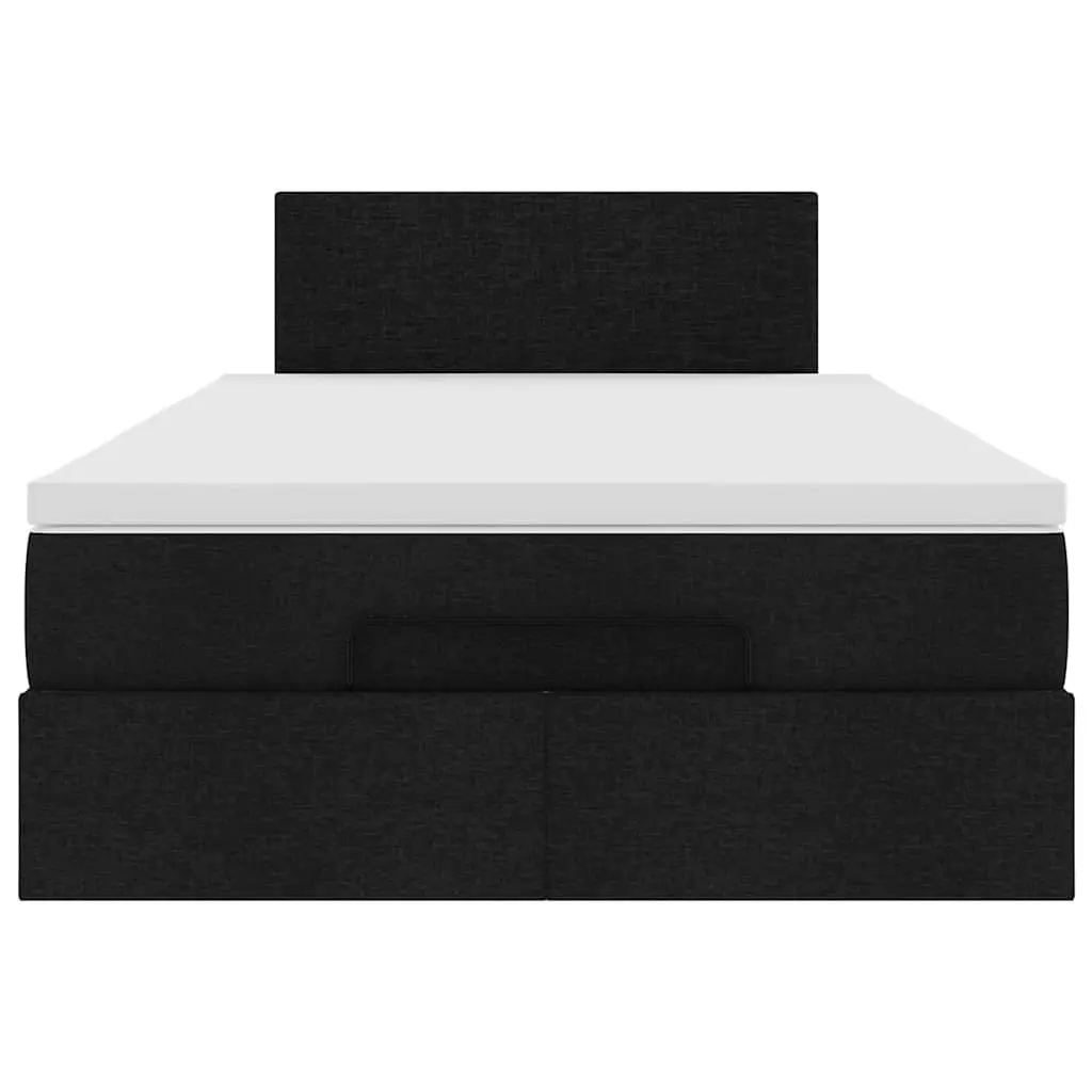 Ottoman Bed Black Fabric King Single with Pocket Spring Mattress and Hydraulic Lift Storage