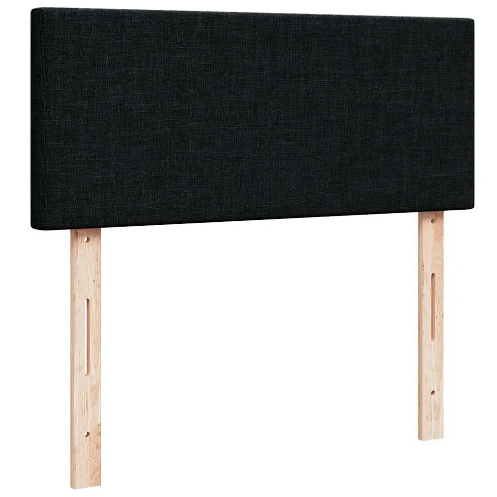 Ottoman Bed Black Fabric King Single with Pocket Spring Mattress and Hydraulic Lift Storage