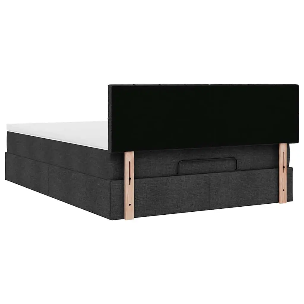 Double Ottoman Bed Black Fabric 4ft6 Pocket Spring Mattress Storage Lift Base