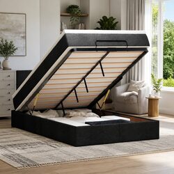 Stylish King Single Ottoman Bed with Storage & Mattress