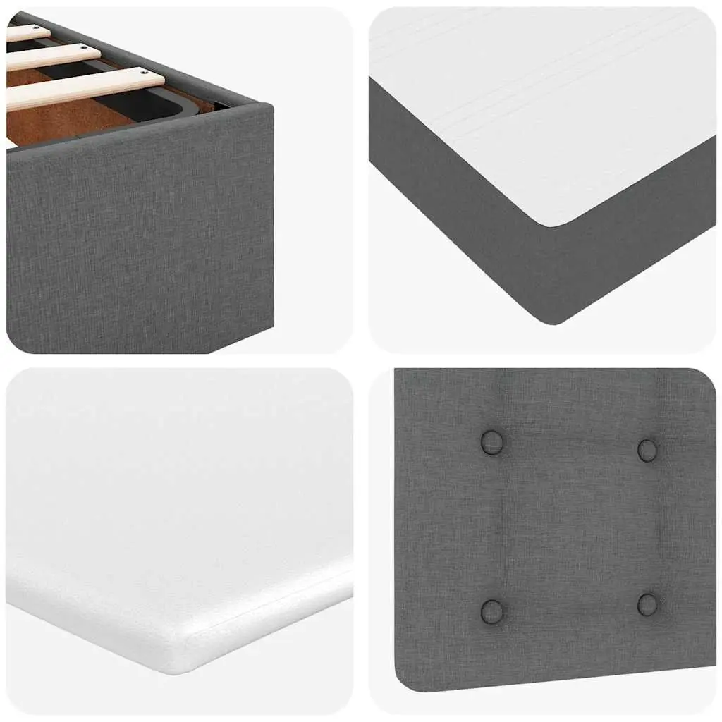 Ottoman Bed Grey Fabric Queen Pocket Spring Mattress Storage Lift Base