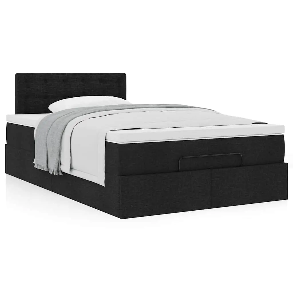 Ottoman Bed Frame with Pocket Spring Mattress Black Storage Lift King Single Fabric