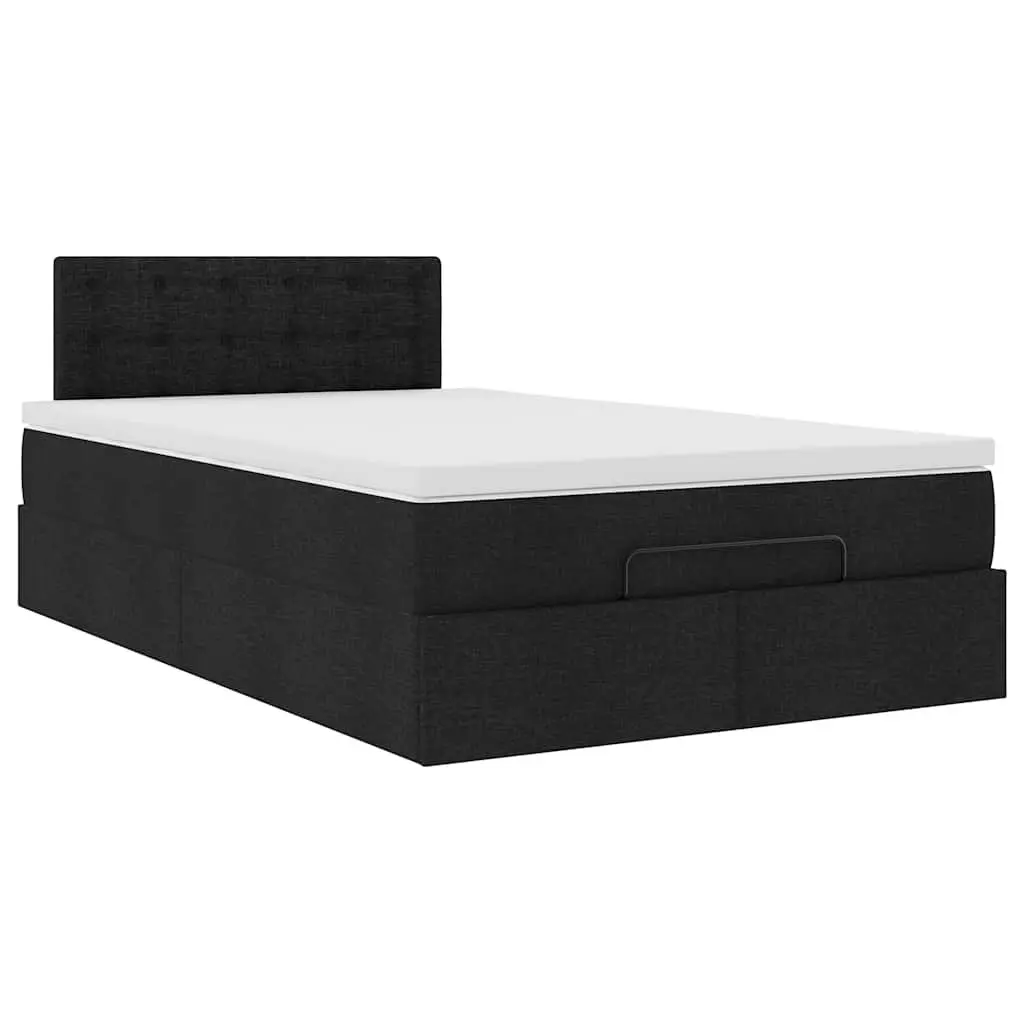 Ottoman Bed Frame with Pocket Spring Mattress Black Storage Lift King Single Fabric